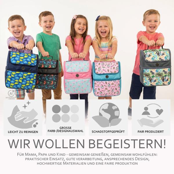 BAMBINIWELT Kinderrucksack für Toniebox, Musikbox-Rucksack für Hörwürfel z.B. Toniebox und Tigerbox Touch, verstellbare Innenfächer, Netzfach, gepolsterte Schultergurte